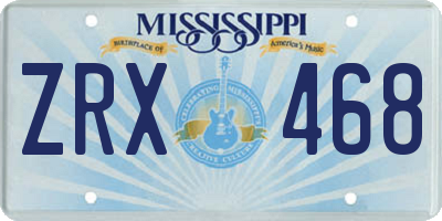 MS license plate ZRX468