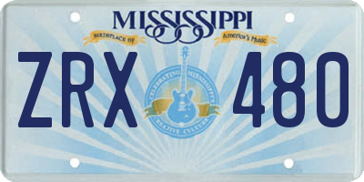 MS license plate ZRX480