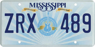 MS license plate ZRX489