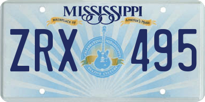 MS license plate ZRX495