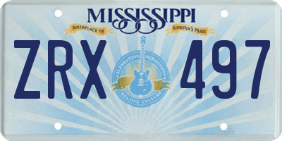 MS license plate ZRX497