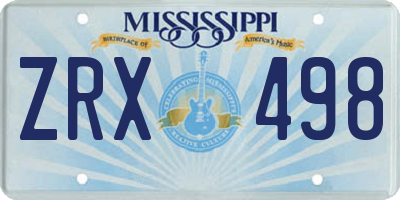 MS license plate ZRX498