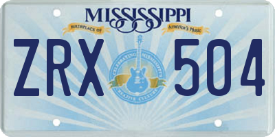 MS license plate ZRX504