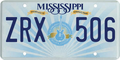 MS license plate ZRX506