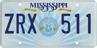 MS license plate ZRX511