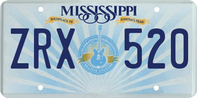 MS license plate ZRX520
