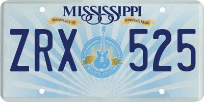 MS license plate ZRX525