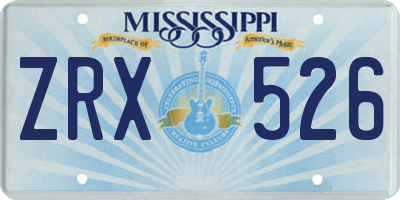MS license plate ZRX526
