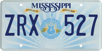 MS license plate ZRX527