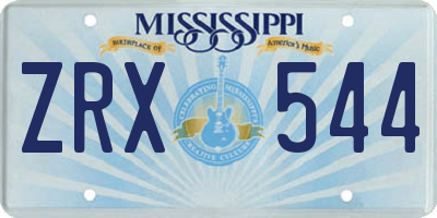 MS license plate ZRX544