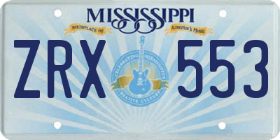 MS license plate ZRX553