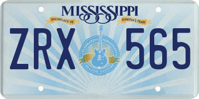 MS license plate ZRX565