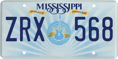 MS license plate ZRX568