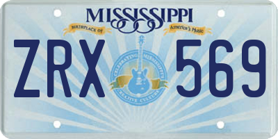 MS license plate ZRX569