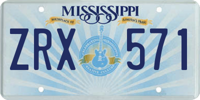 MS license plate ZRX571