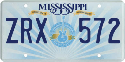 MS license plate ZRX572