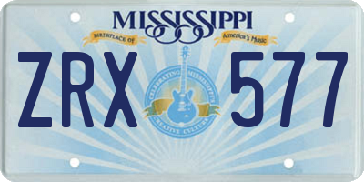 MS license plate ZRX577