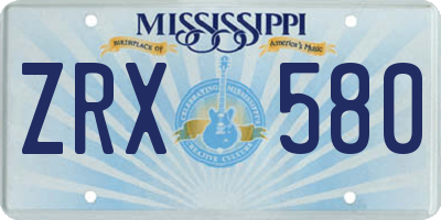 MS license plate ZRX580
