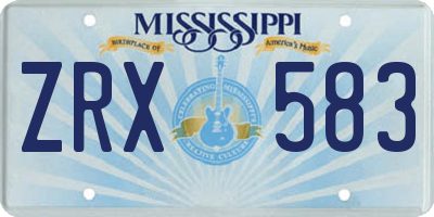 MS license plate ZRX583