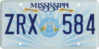 MS license plate ZRX584