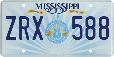 MS license plate ZRX588
