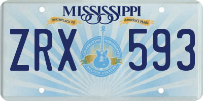 MS license plate ZRX593