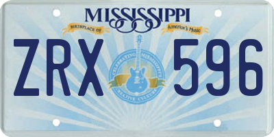 MS license plate ZRX596