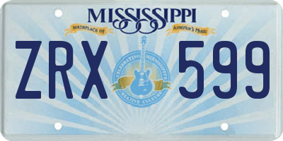 MS license plate ZRX599