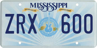 MS license plate ZRX600
