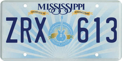 MS license plate ZRX613