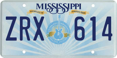 MS license plate ZRX614