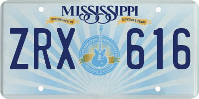 MS license plate ZRX616