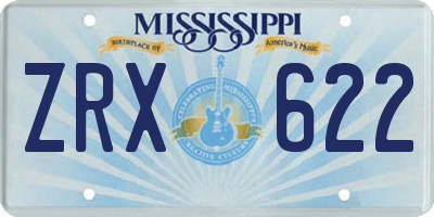 MS license plate ZRX622