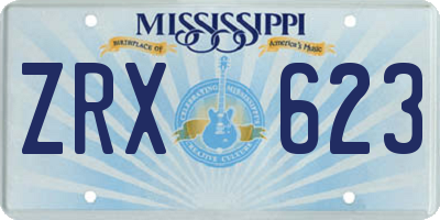 MS license plate ZRX623