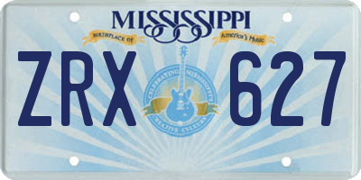MS license plate ZRX627