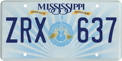 MS license plate ZRX637