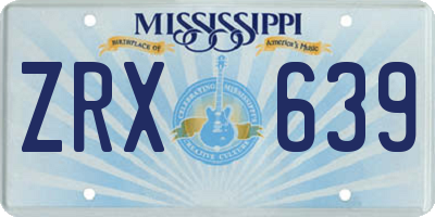 MS license plate ZRX639
