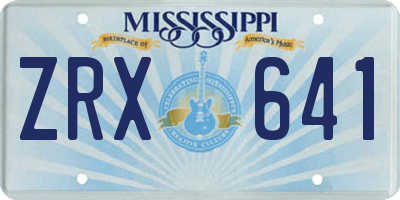 MS license plate ZRX641