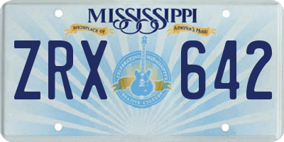 MS license plate ZRX642