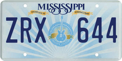 MS license plate ZRX644