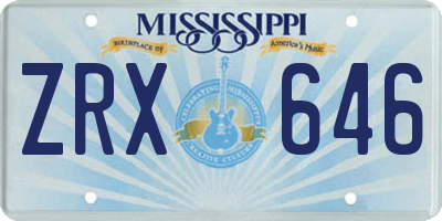 MS license plate ZRX646