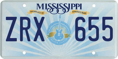 MS license plate ZRX655