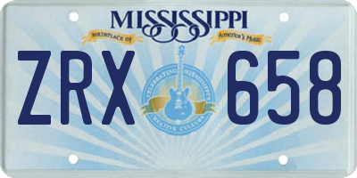 MS license plate ZRX658