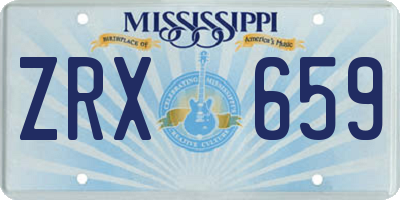 MS license plate ZRX659