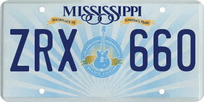 MS license plate ZRX660