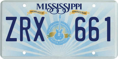 MS license plate ZRX661