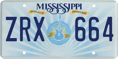 MS license plate ZRX664