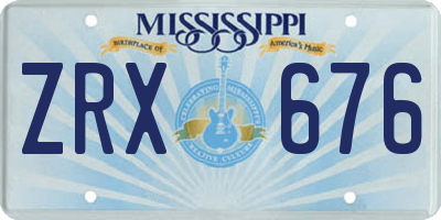 MS license plate ZRX676