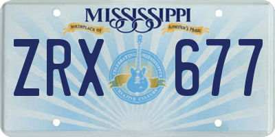 MS license plate ZRX677