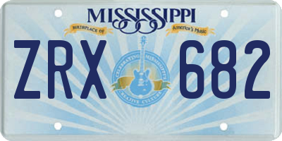 MS license plate ZRX682